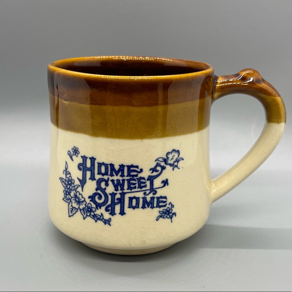 Vintage Ceramic Mug with Cookie Holder